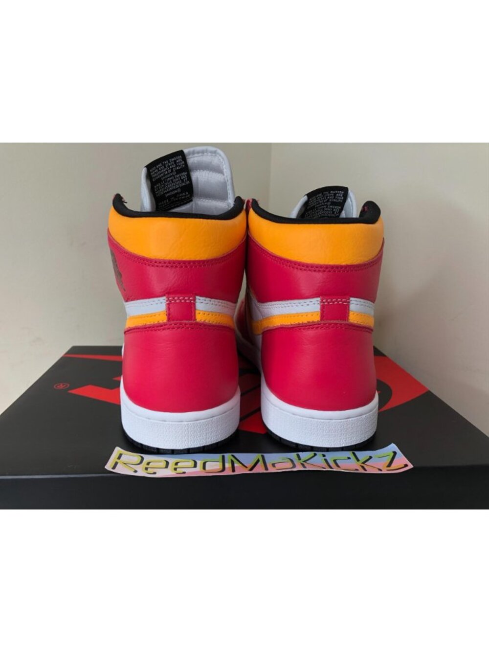 Jordan 1 High Light Fusion Red Mens 11us - Picture 4 of 6